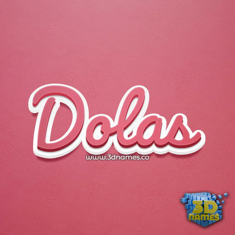 dolas in Red Scribble style - 3D name wallpaper