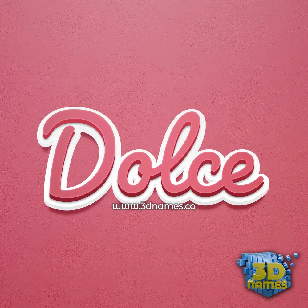 dolce in Red Scribble style - 3D name wallpaper