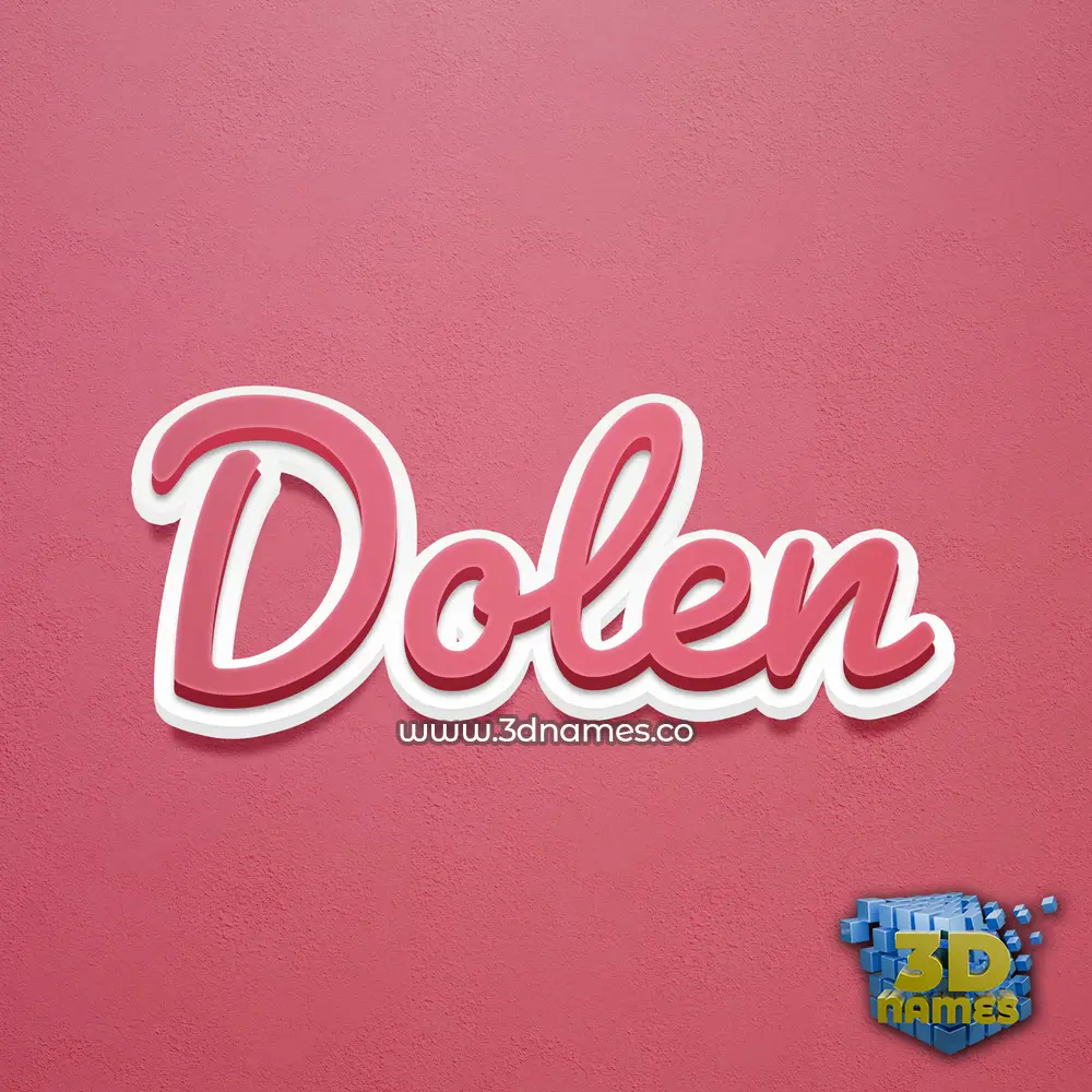 dolen in Red Scribble style - 3D name wallpaper