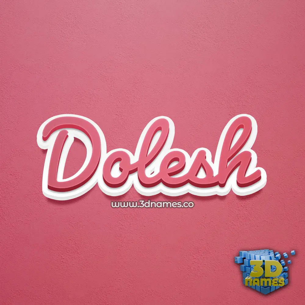 dolesh in Red Scribble style - 3D name wallpaper
