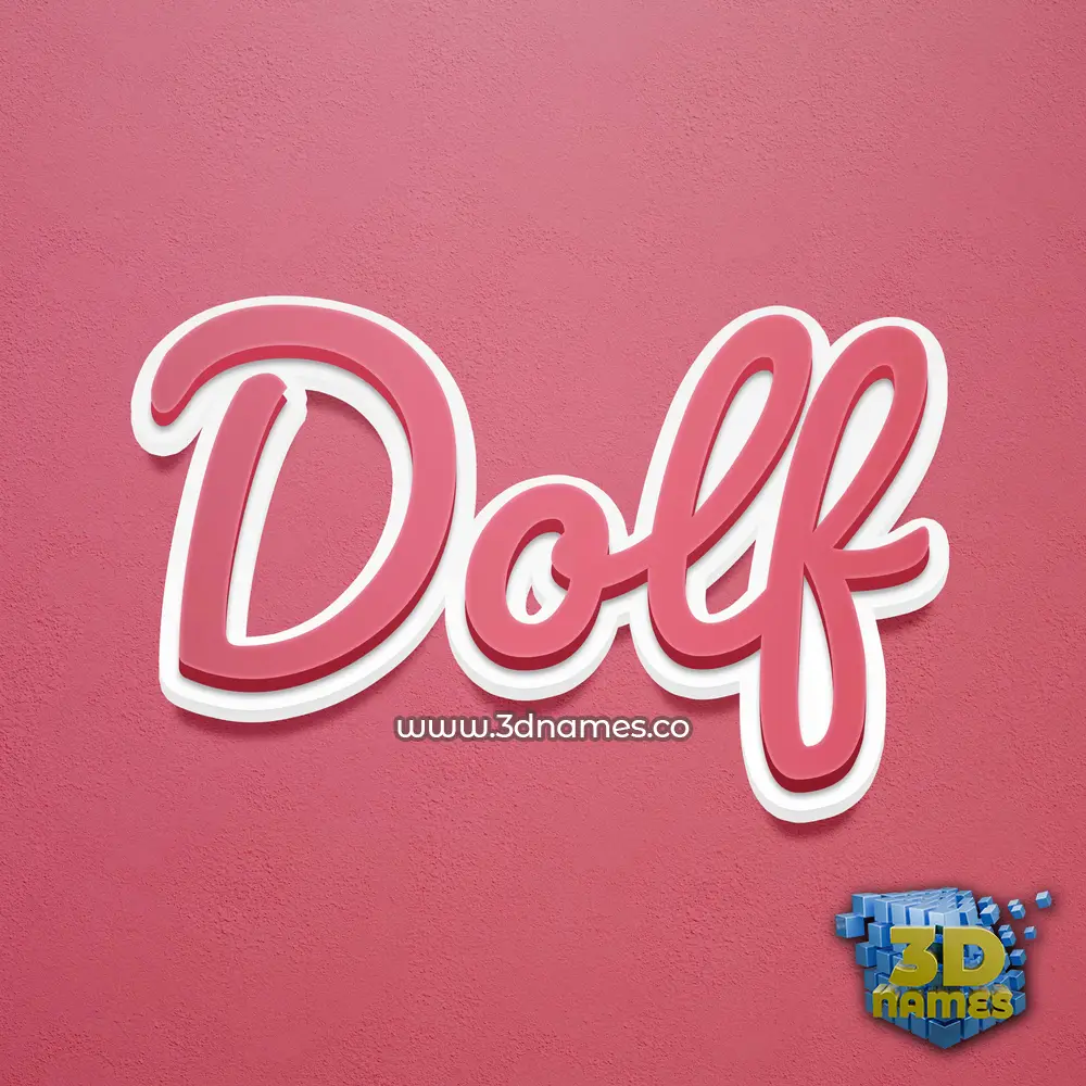 dolf in Red Scribble style - 3D name wallpaper
