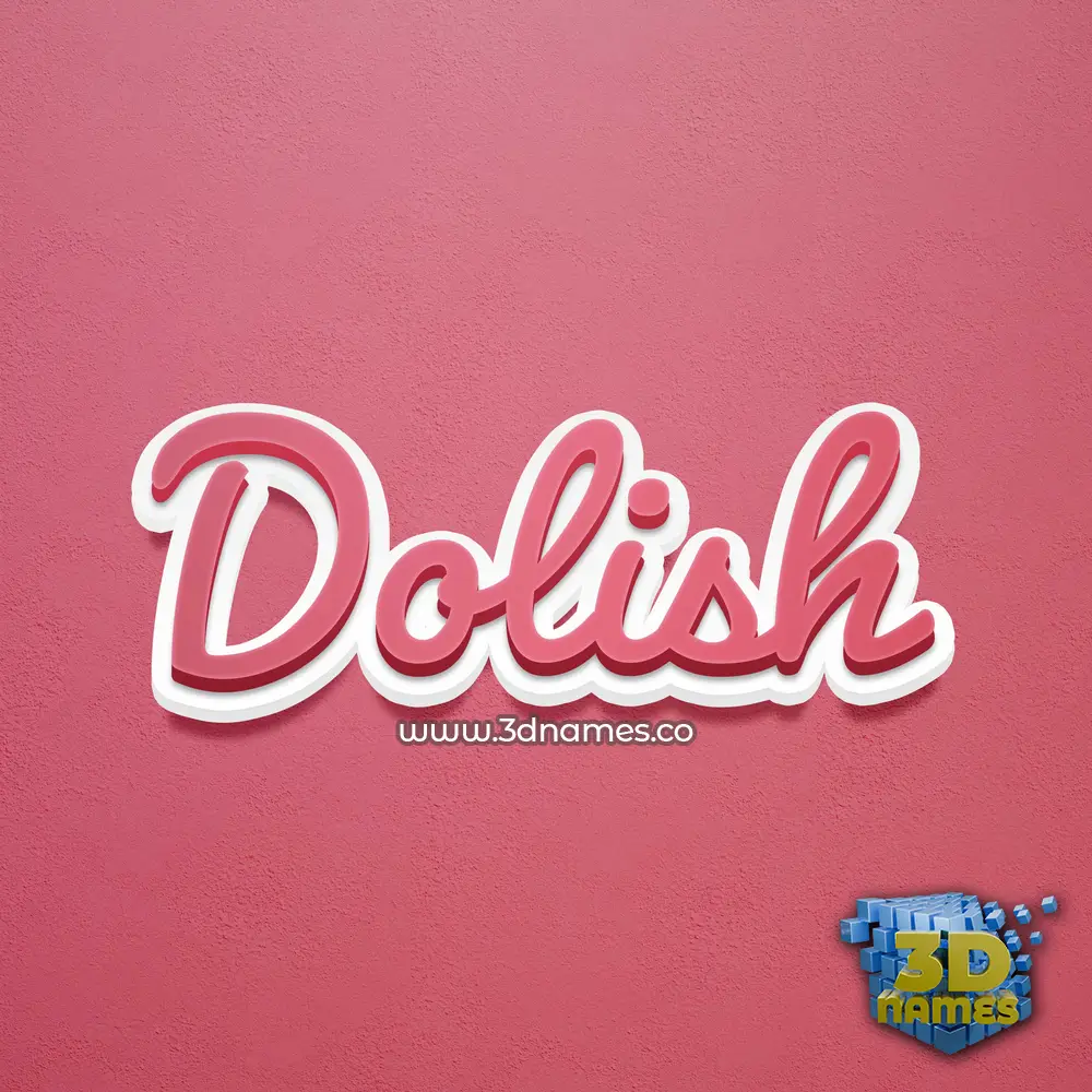 dolish in Red Scribble style - 3D name wallpaper