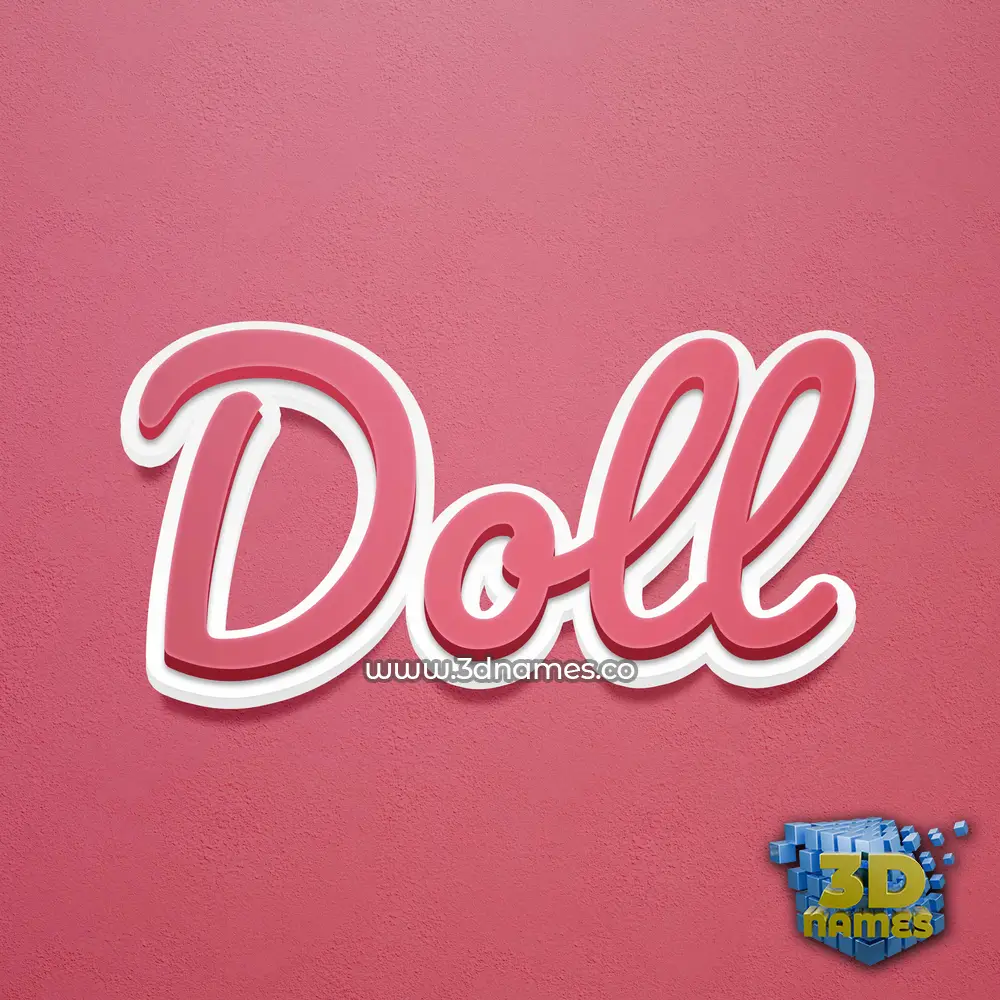 doll in Red Scribble style - 3D name wallpaper