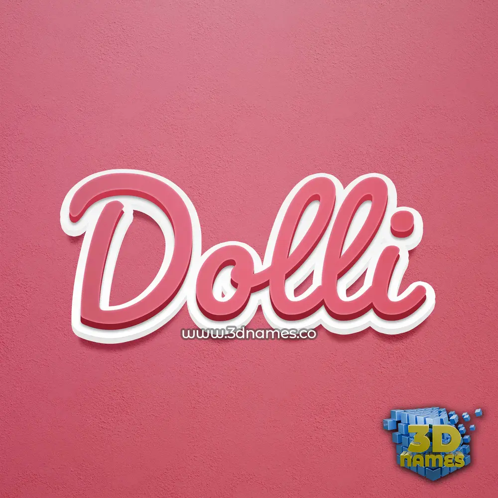 dolli in Red Scribble style - 3D name wallpaper