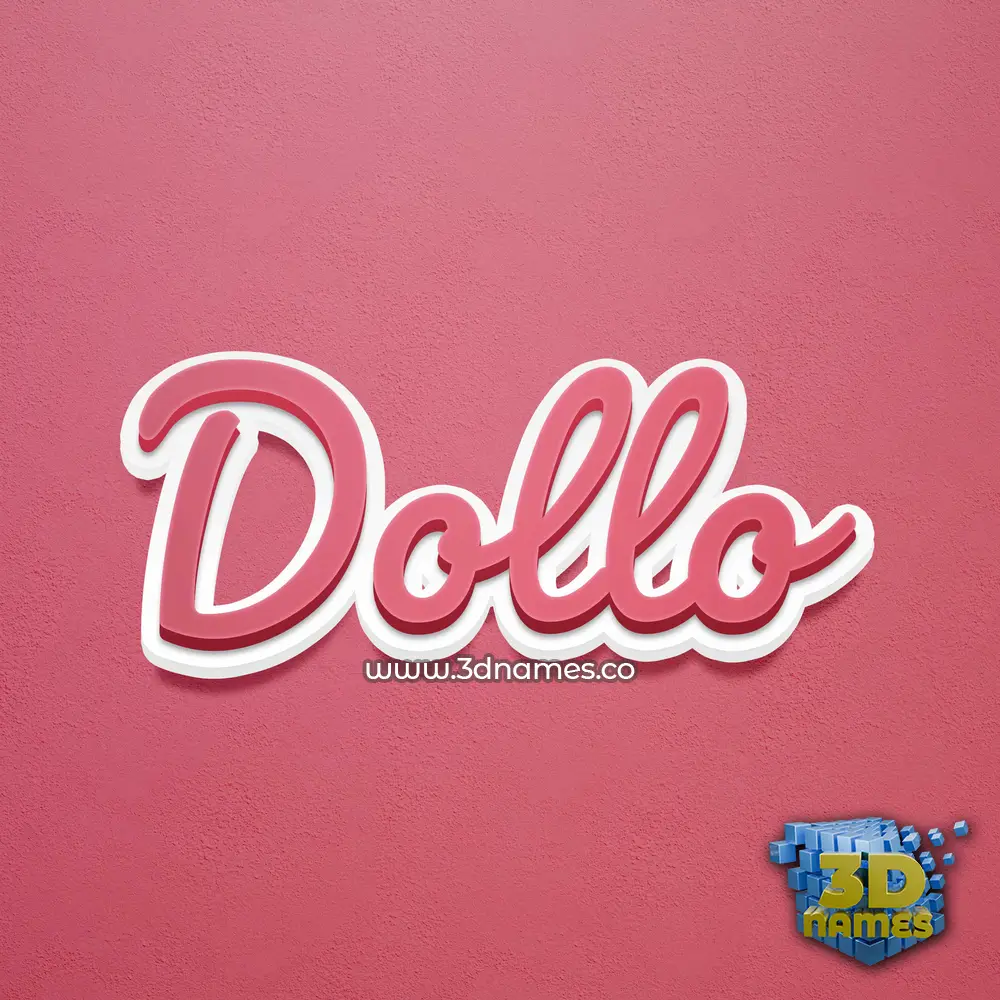 dollo in Red Scribble style - 3D name wallpaper