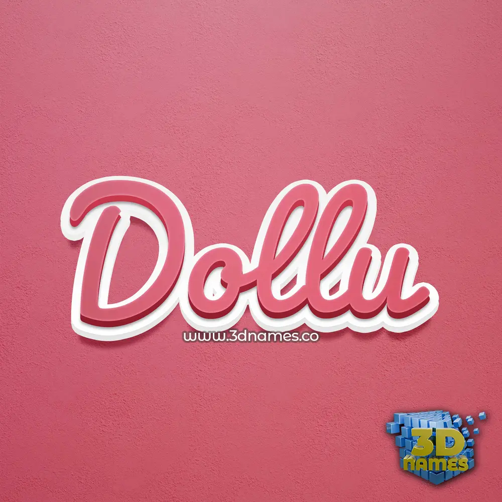 dollu in Red Scribble style - 3D name wallpaper