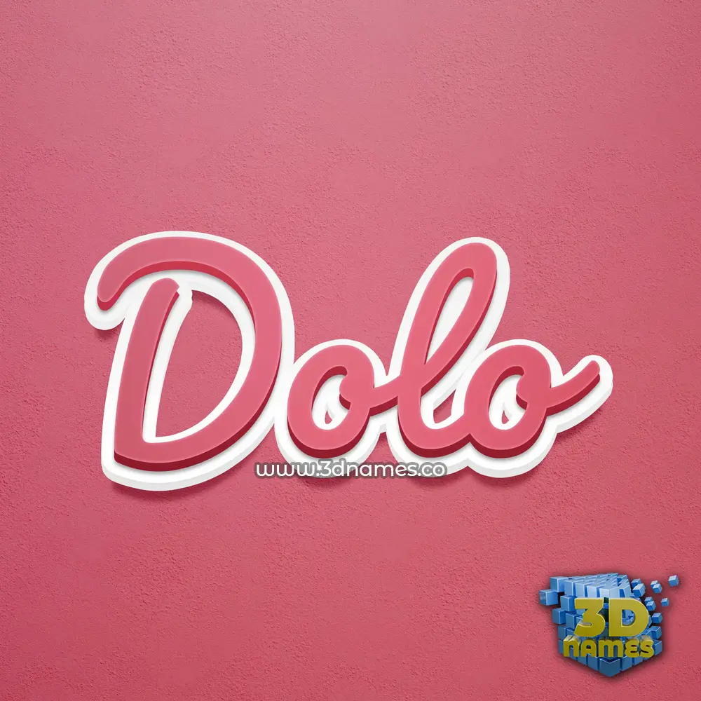 dolo in Red Scribble style - 3D name wallpaper