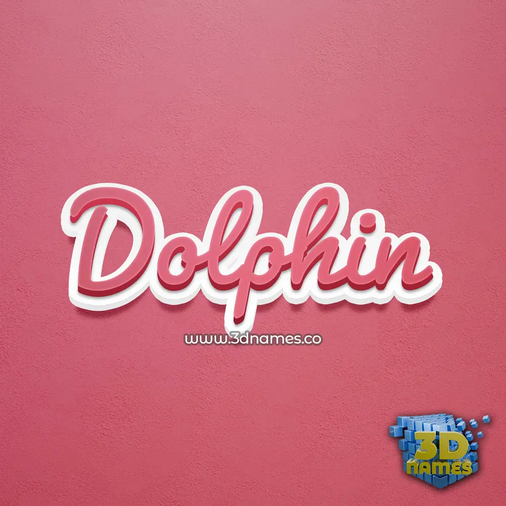 dolphin in Red Scribble style - 3D name wallpaper