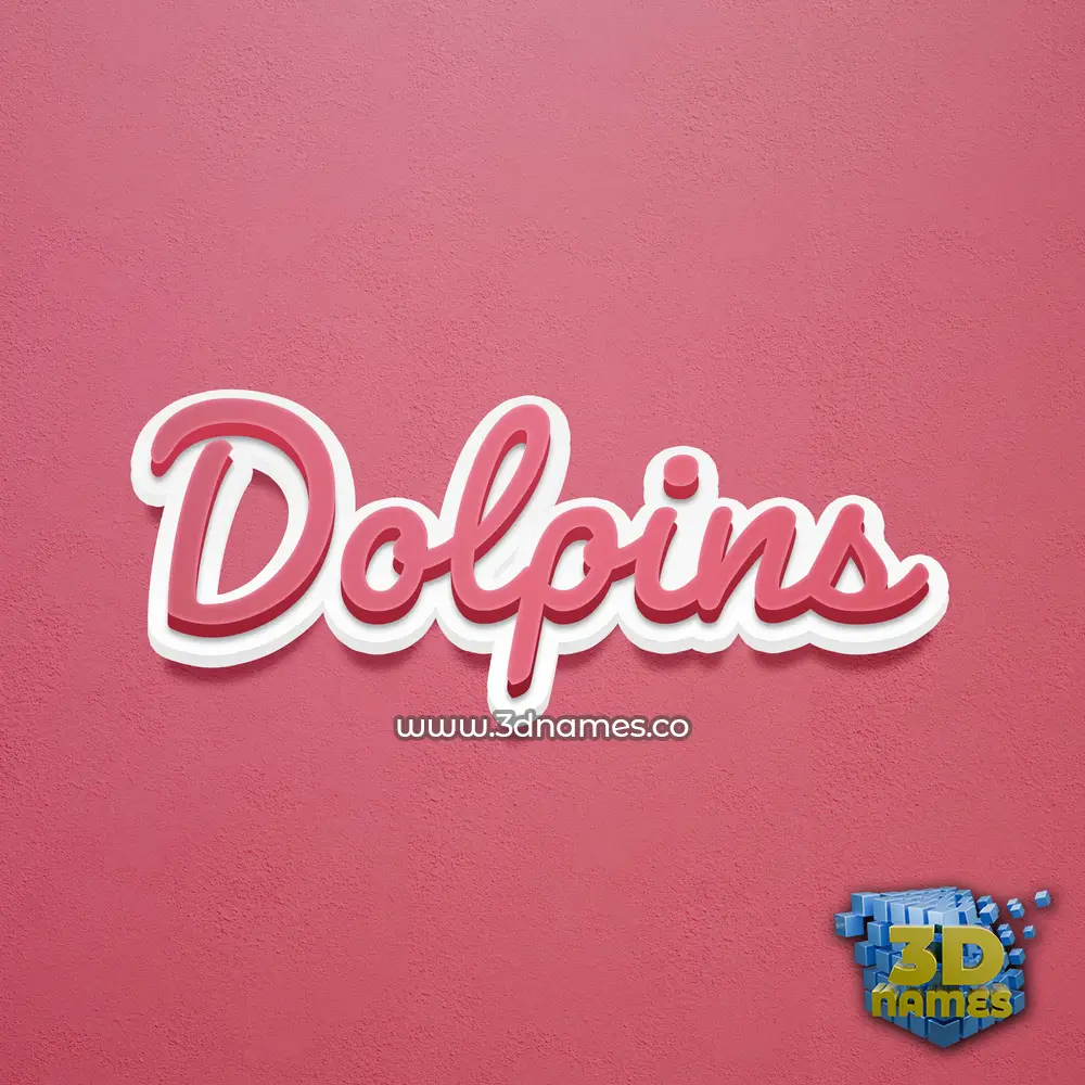 dolpins in Red Scribble style - 3D name wallpaper