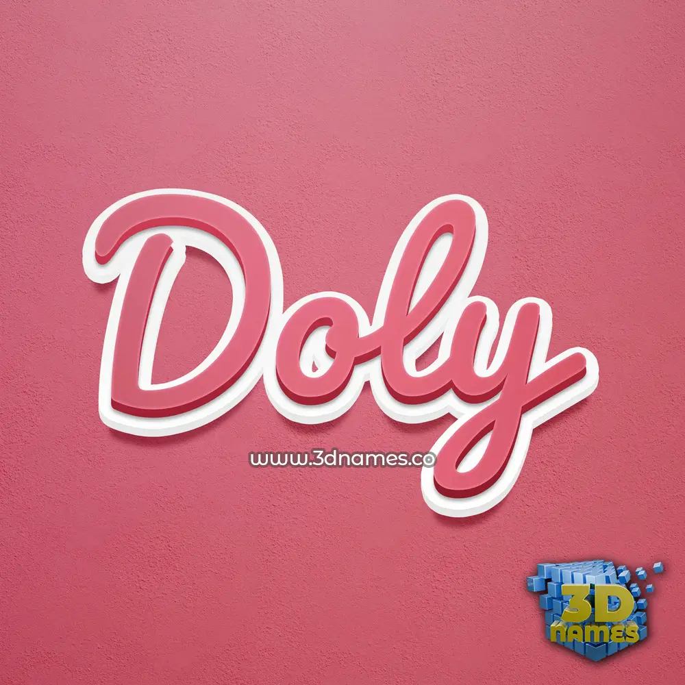 doly in Red Scribble style - 3D name wallpaper