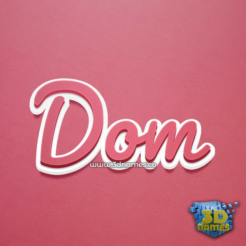 dom in Red Scribble style - 3D name wallpaper