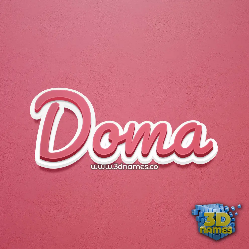 doma in Red Scribble style - 3D name wallpaper
