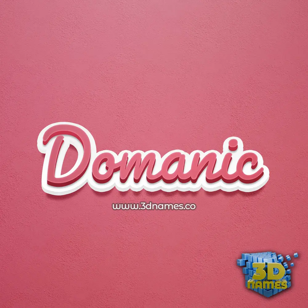 domanic in Red Scribble style - 3D name wallpaper