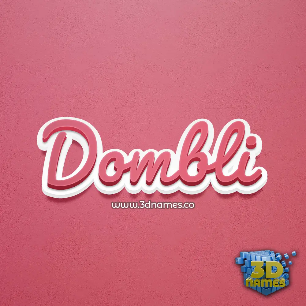 dombli in Red Scribble style - 3D name wallpaper