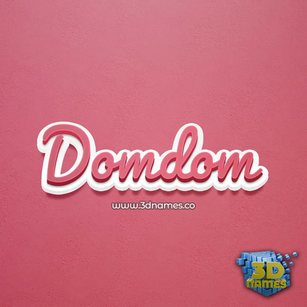 domdom in Red Scribble style - 3D name wallpaper