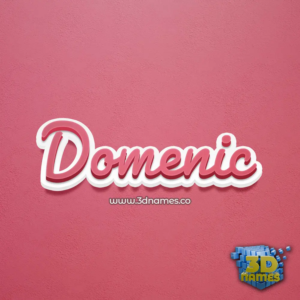 domenic in Red Scribble style - 3D name wallpaper