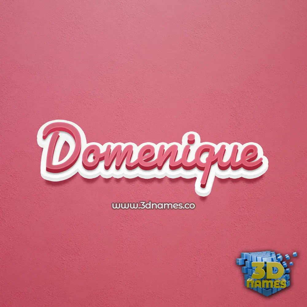 domenique in Red Scribble style - 3D name wallpaper