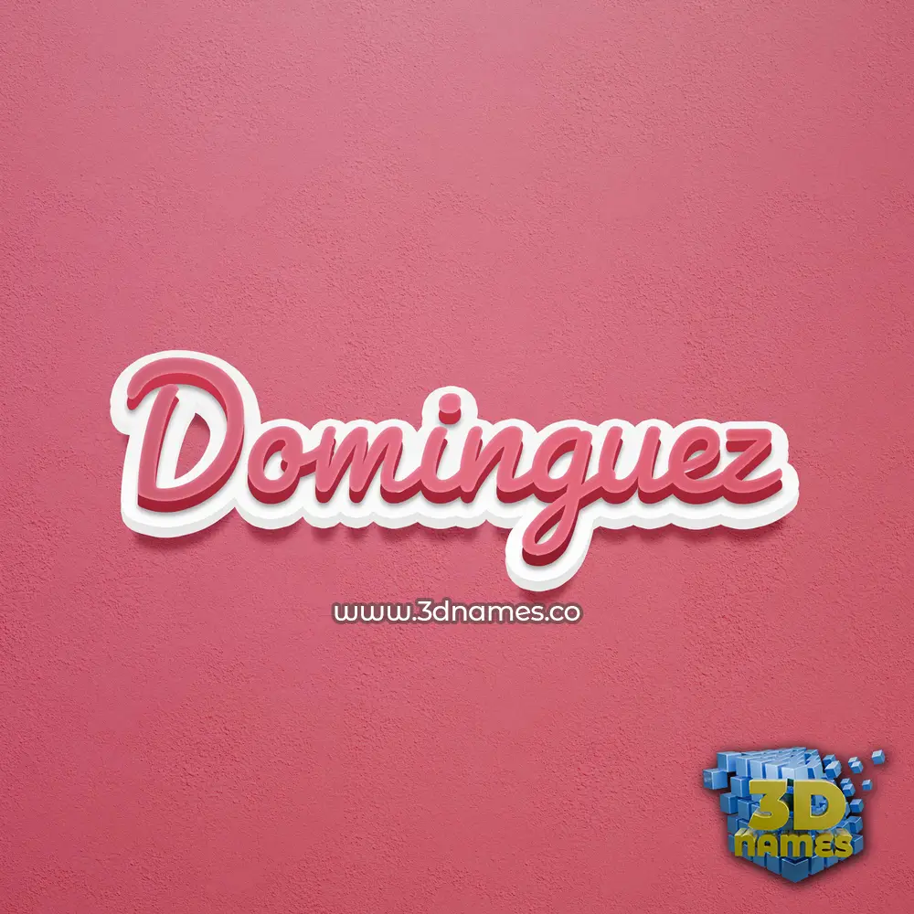 dominguez in Red Scribble style - 3D name wallpaper