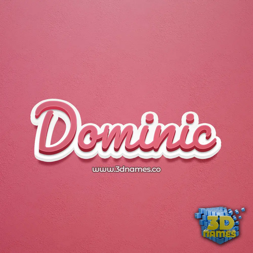 dominic in Red Scribble style - 3D name wallpaper