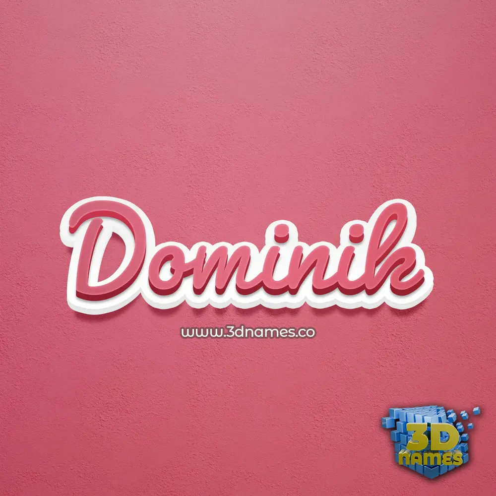 dominik in Red Scribble style - 3D name wallpaper