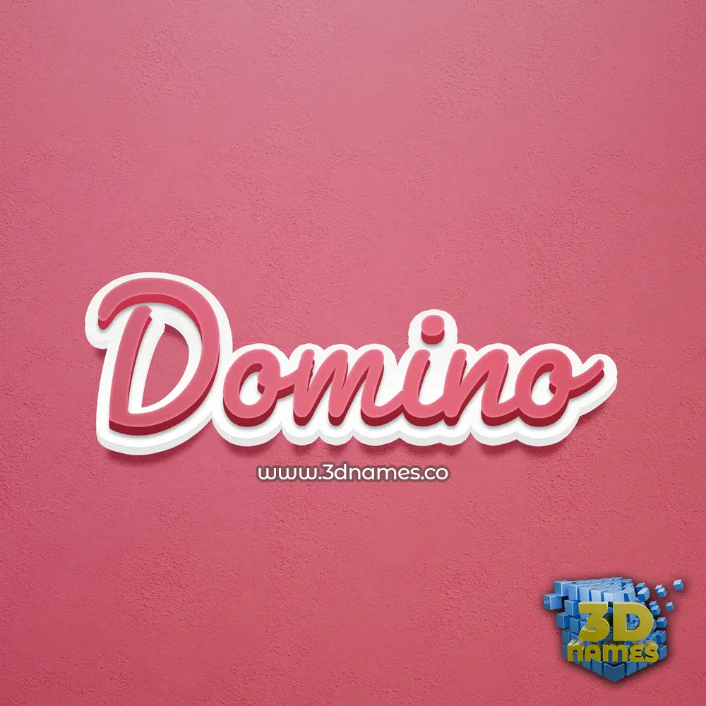domino in Red Scribble style - 3D name wallpaper