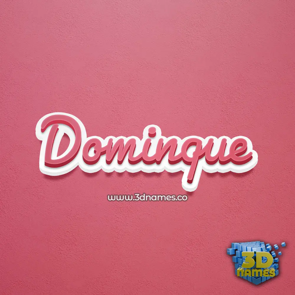 dominque in Red Scribble style - 3D name wallpaper