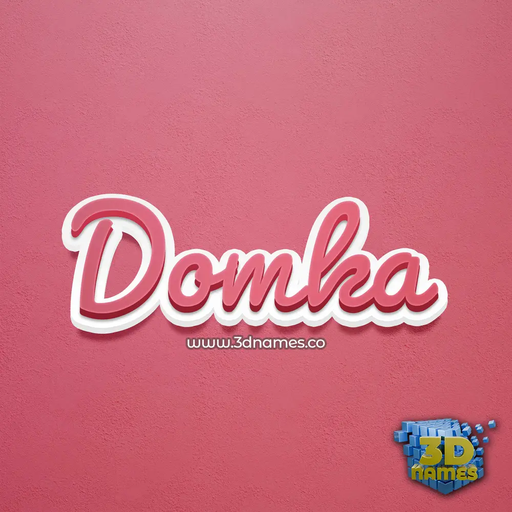 domka in Red Scribble style - 3D name wallpaper
