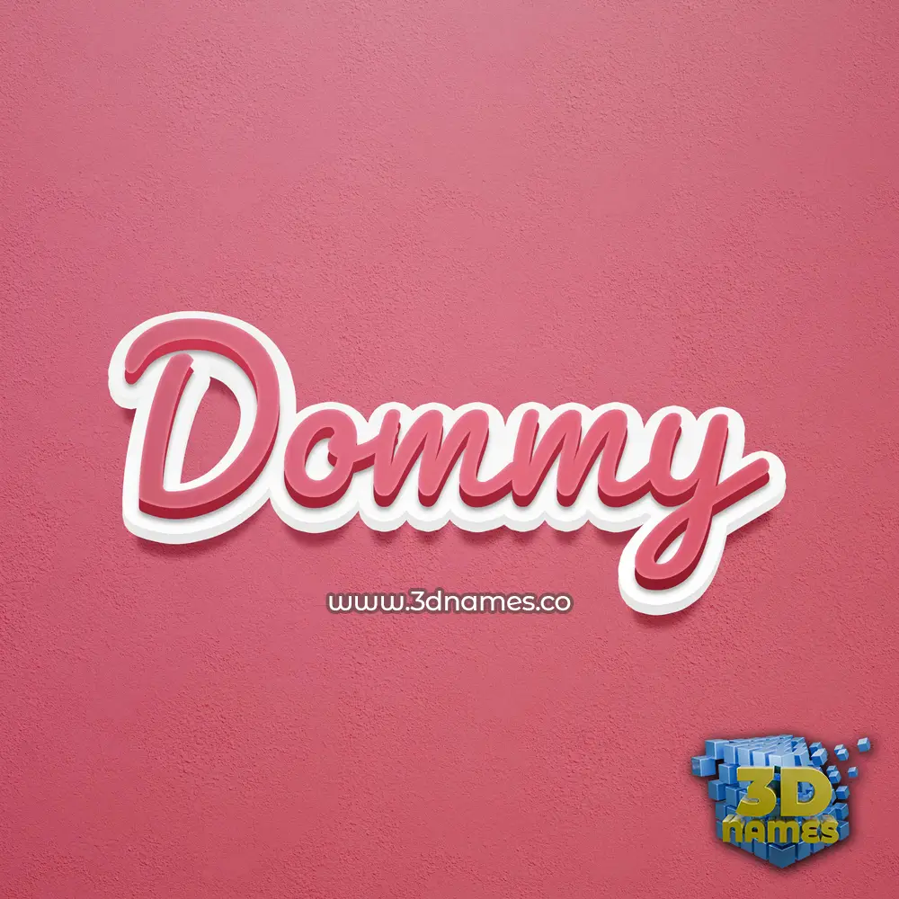 dommy in Red Scribble style - 3D name wallpaper
