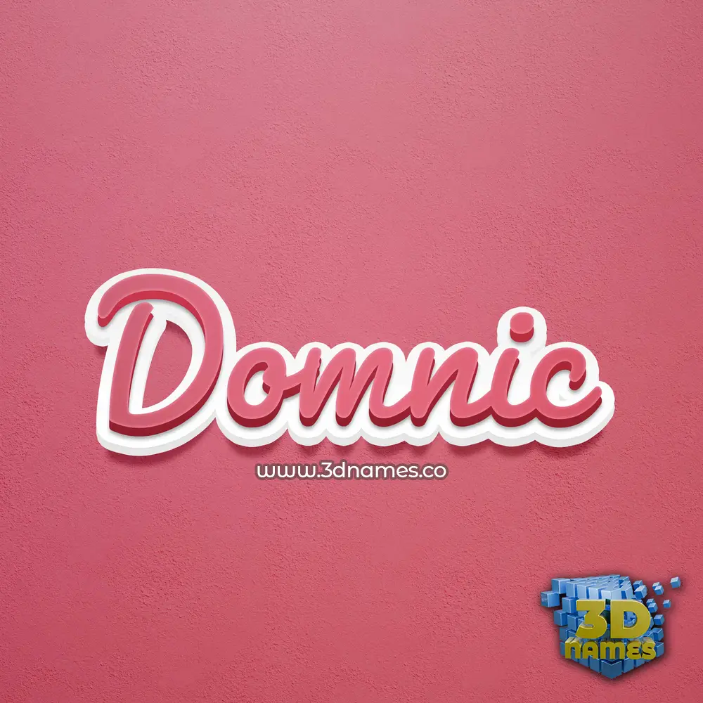 domnic in Red Scribble style - 3D name wallpaper