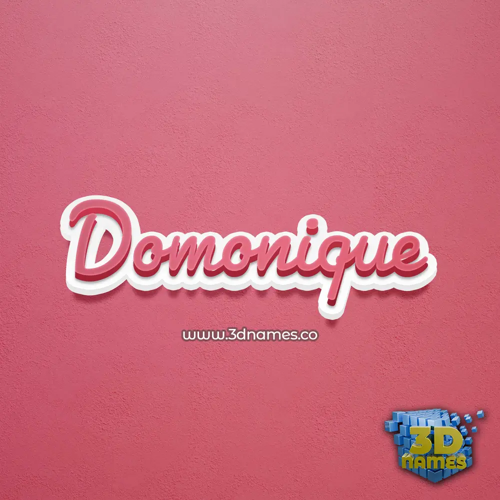 domonique in Red Scribble style - 3D name wallpaper