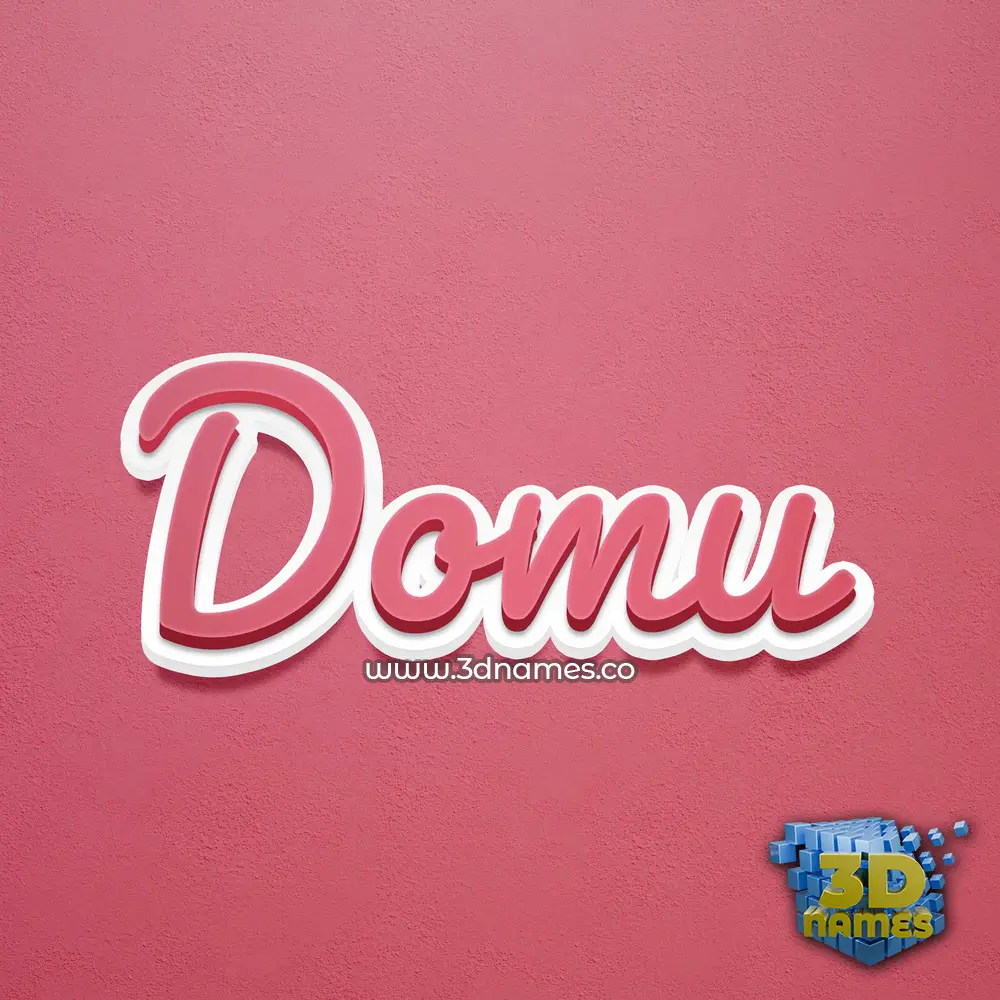 domu in Red Scribble style - 3D name wallpaper