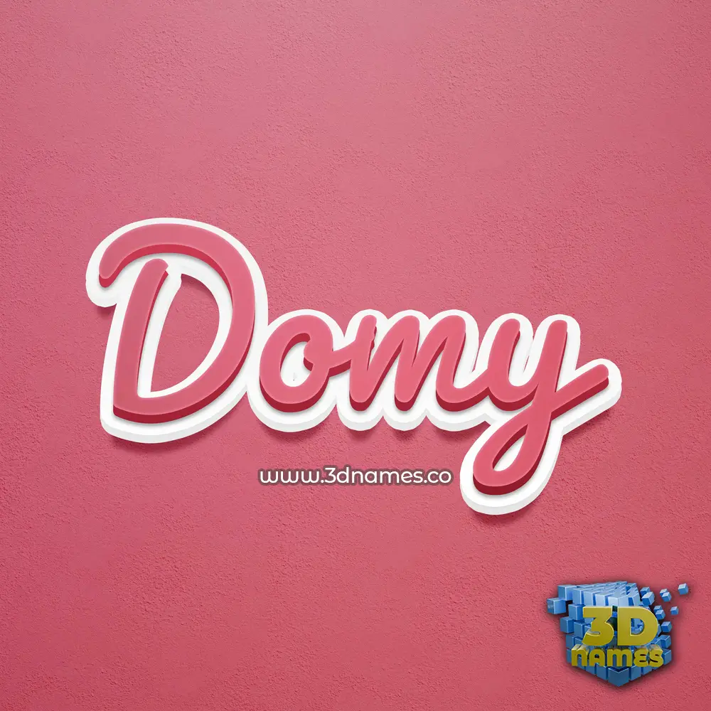 domy in Red Scribble style - 3D name wallpaper