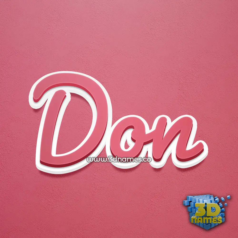 don in Red Scribble style - 3D name wallpaper