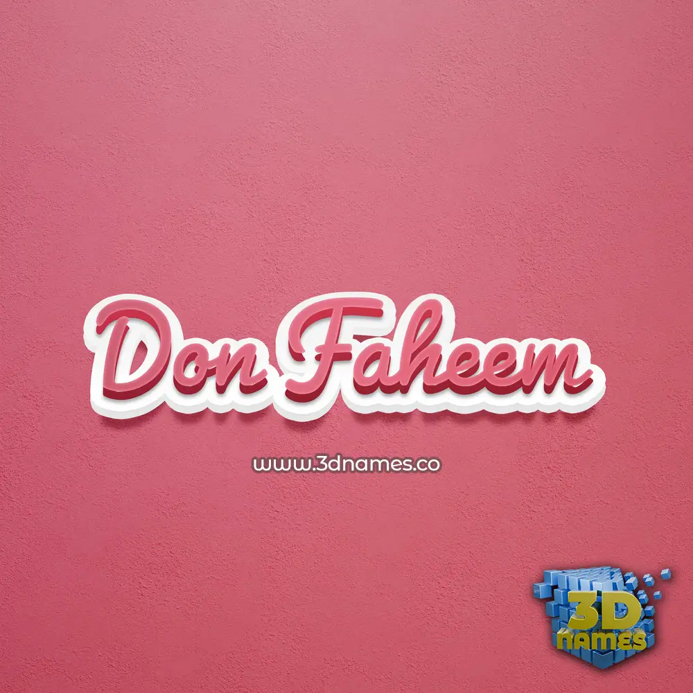 don faheem in Red Scribble style - 3D name wallpaper