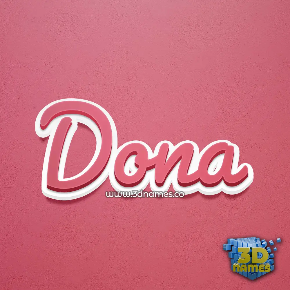 dona in Red Scribble style - 3D name wallpaper