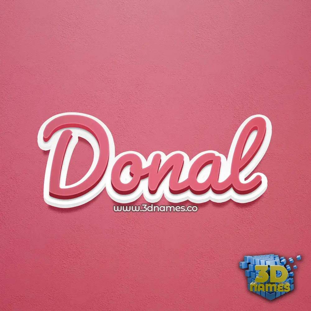 donal in Red Scribble style - 3D name wallpaper