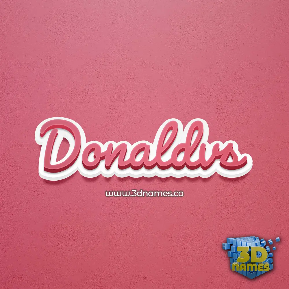 donaldvs in Red Scribble style - 3D name wallpaper