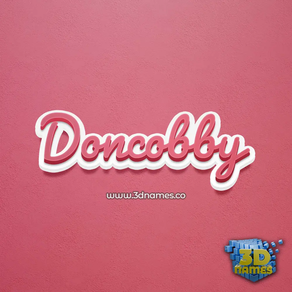 doncobby in Red Scribble style - 3D name wallpaper