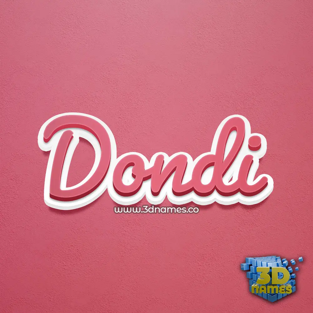 dondi in Red Scribble style - 3D name wallpaper