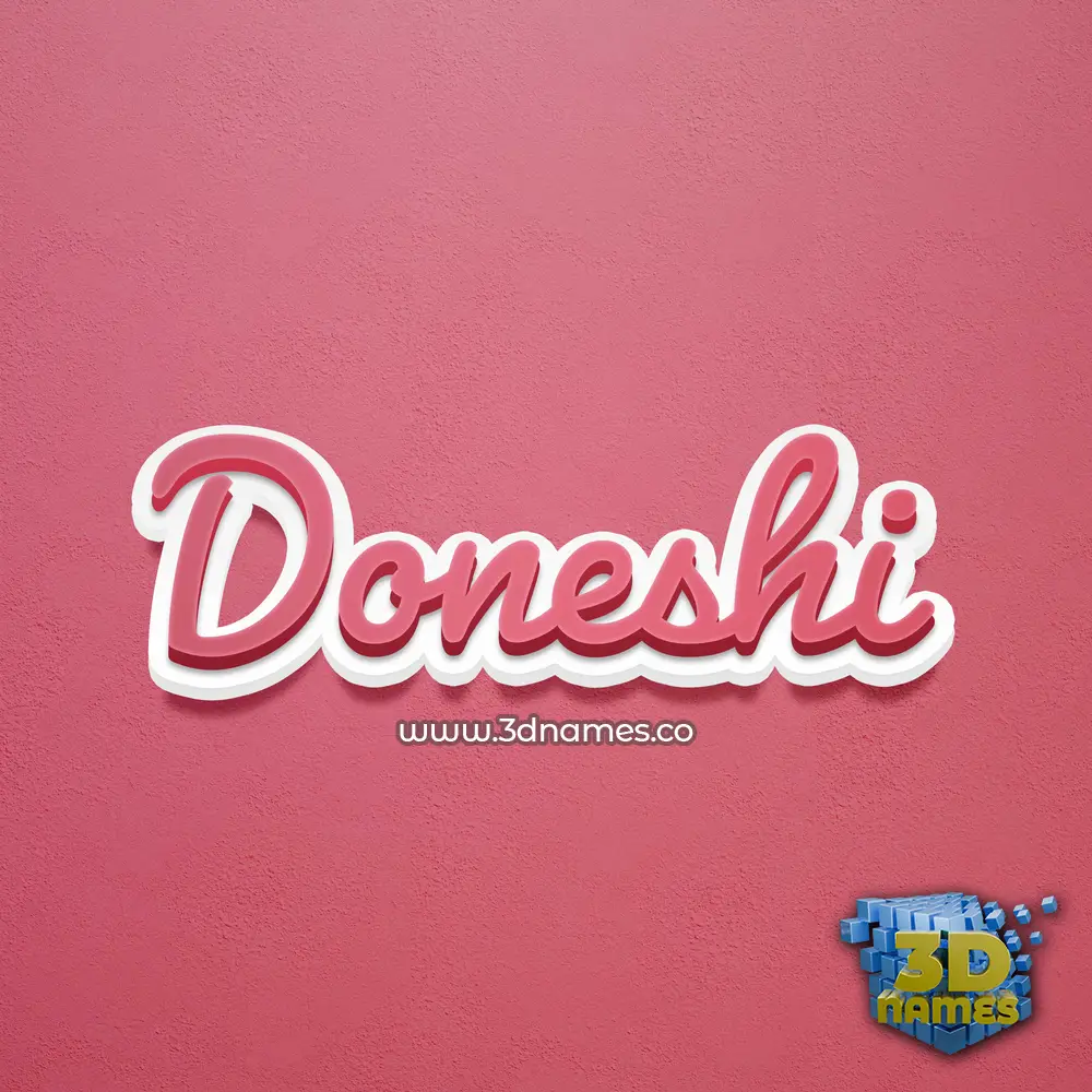 doneshi in Red Scribble style - 3D name wallpaper