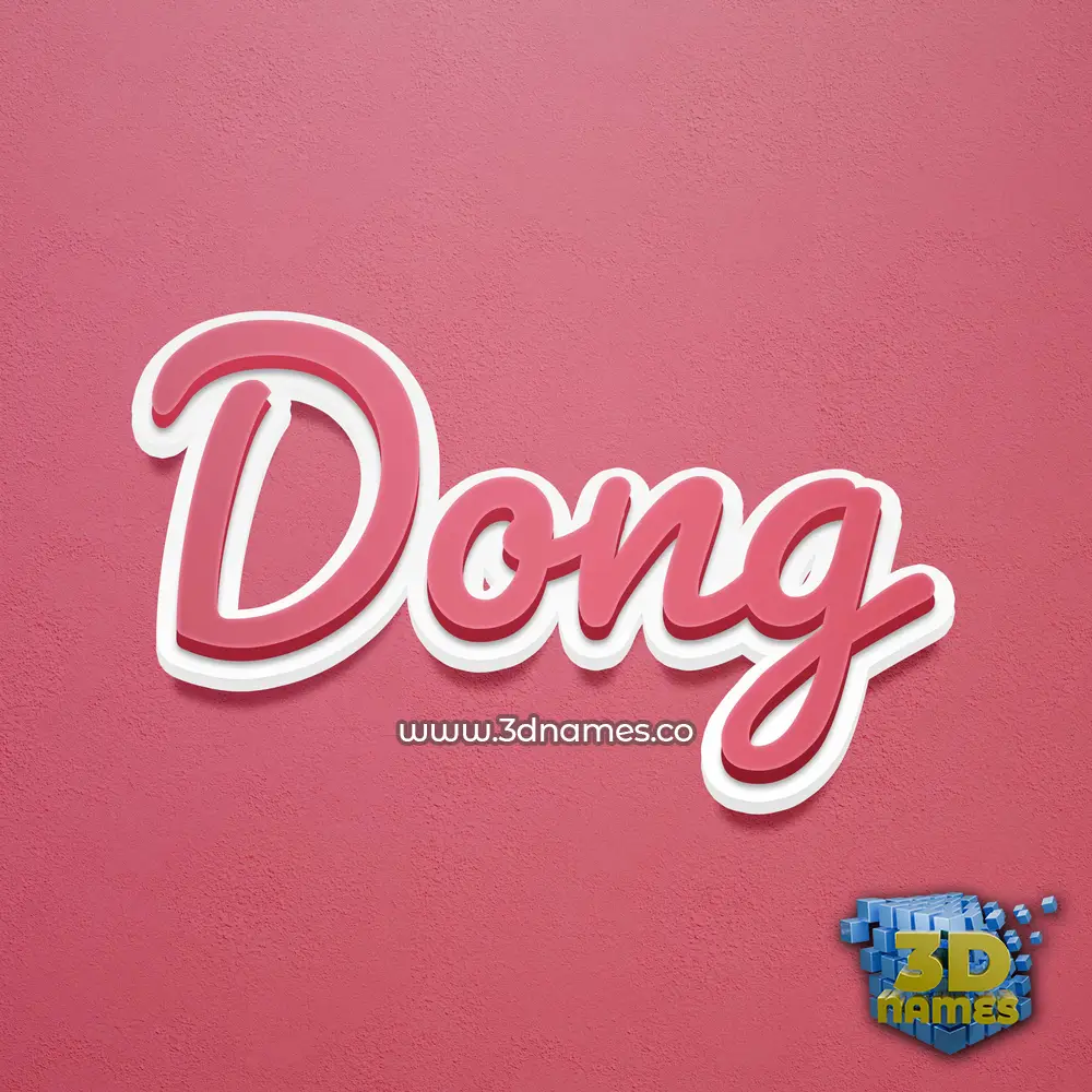 dong in Red Scribble style - 3D name wallpaper