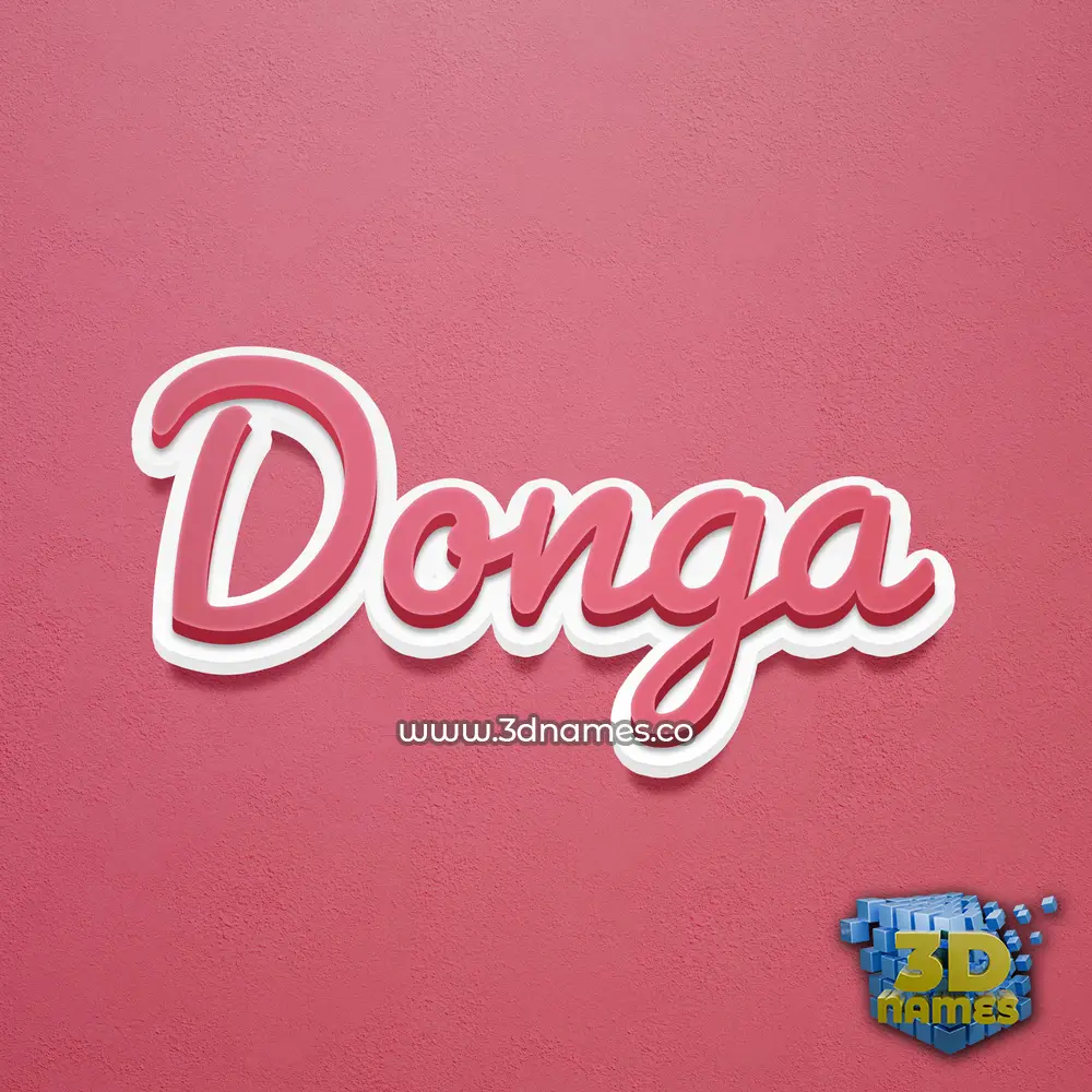 donga in Red Scribble style - 3D name wallpaper