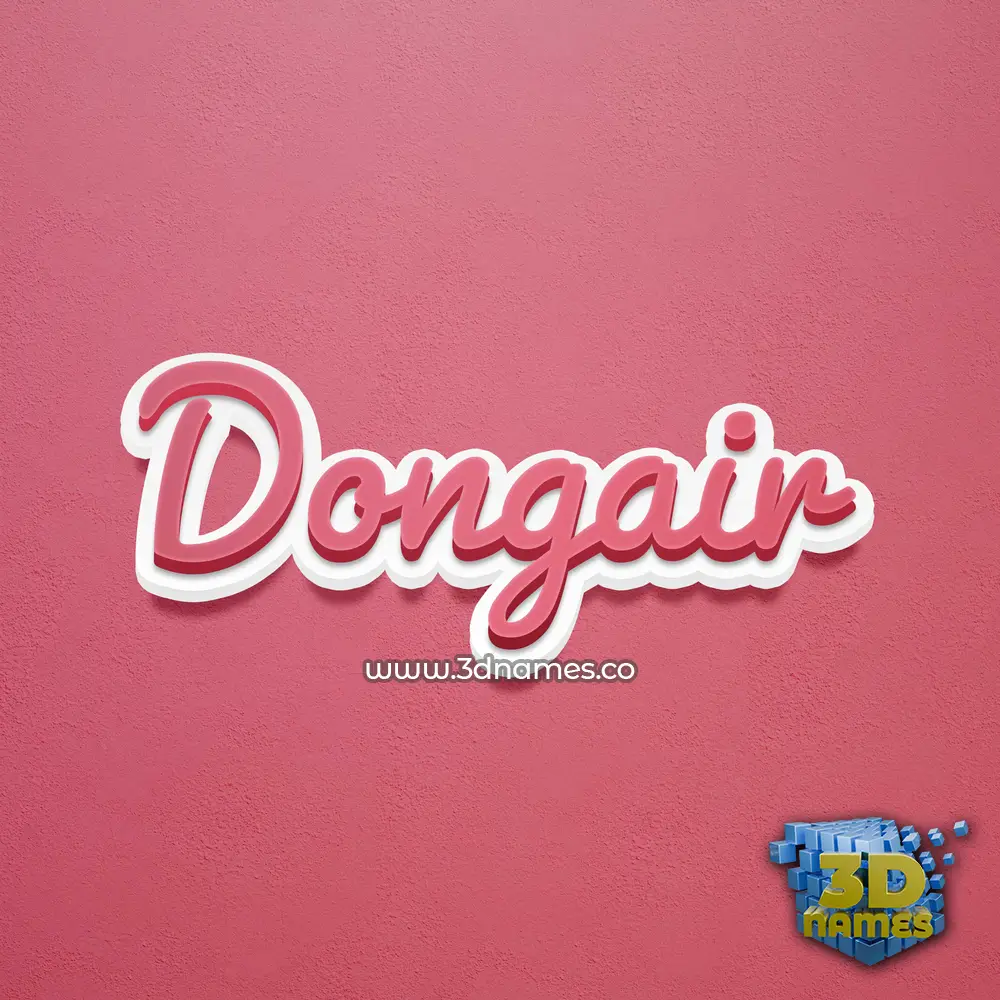 dongair in Red Scribble style - 3D name wallpaper