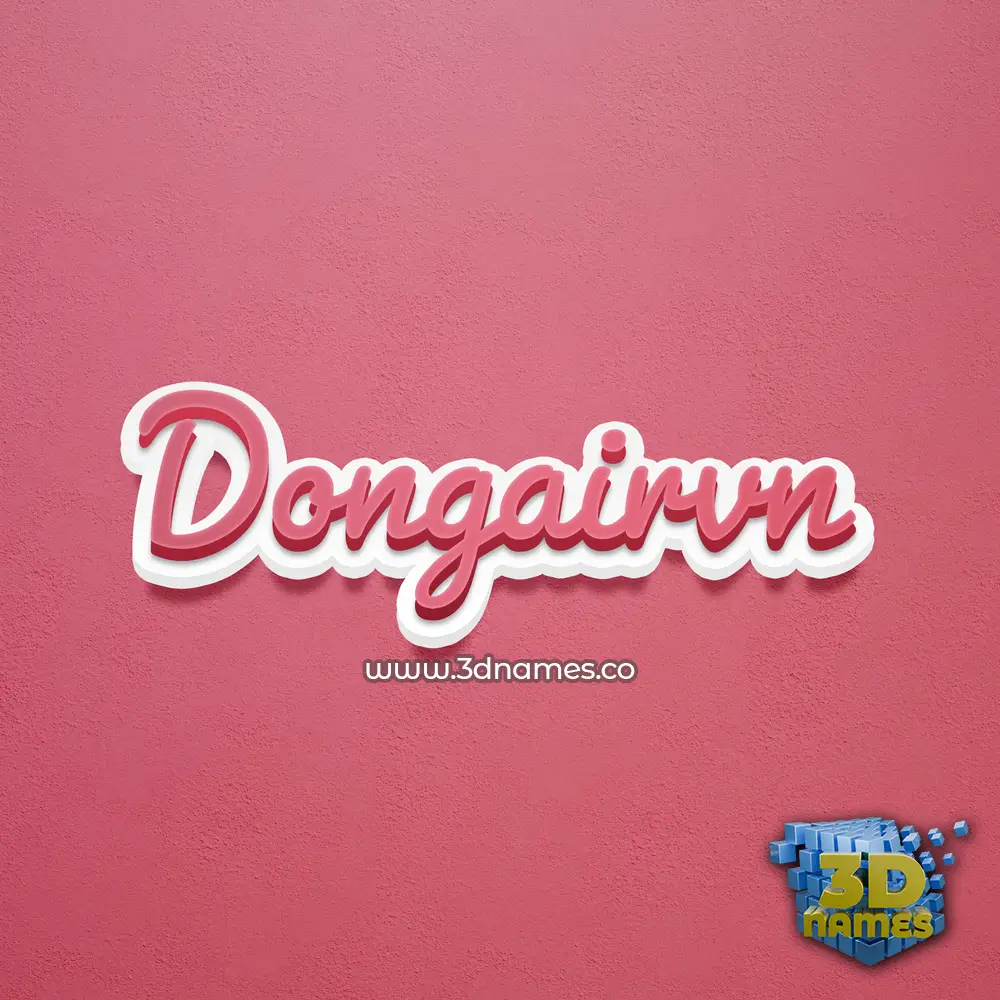 dongairvn in Red Scribble style - 3D name wallpaper