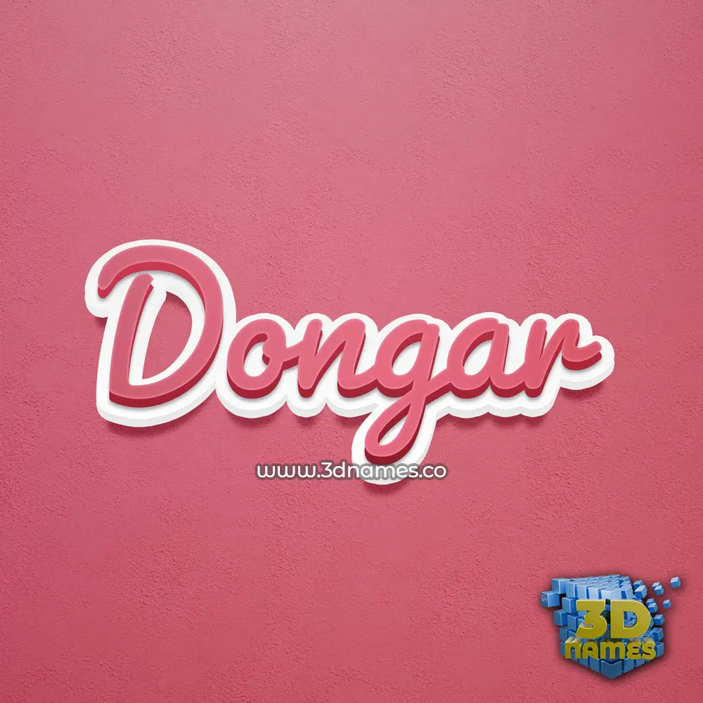 dongar in Red Scribble style - 3D name wallpaper