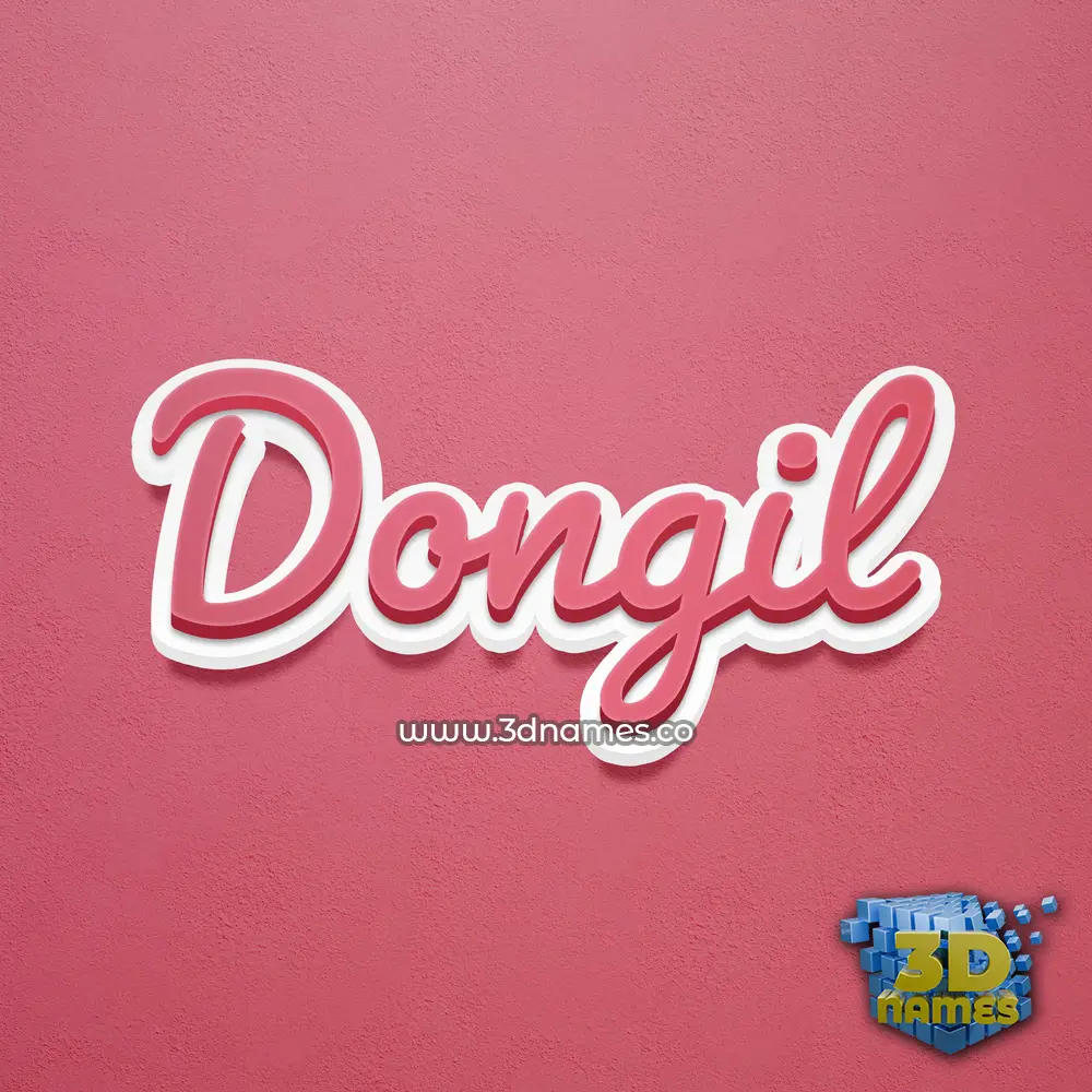 dongil in Red Scribble style - 3D name wallpaper