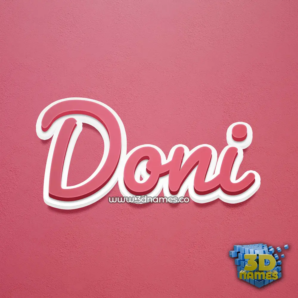 doni in Red Scribble style - 3D name wallpaper