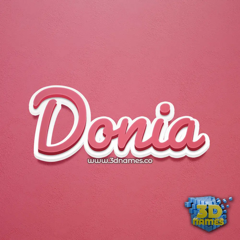 donia in Red Scribble style - 3D name wallpaper