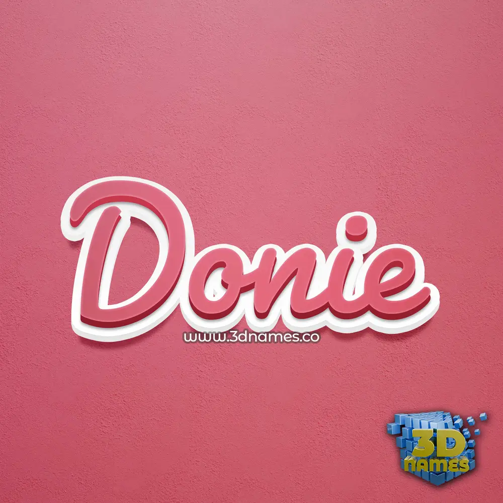 donie in Red Scribble style - 3D name wallpaper