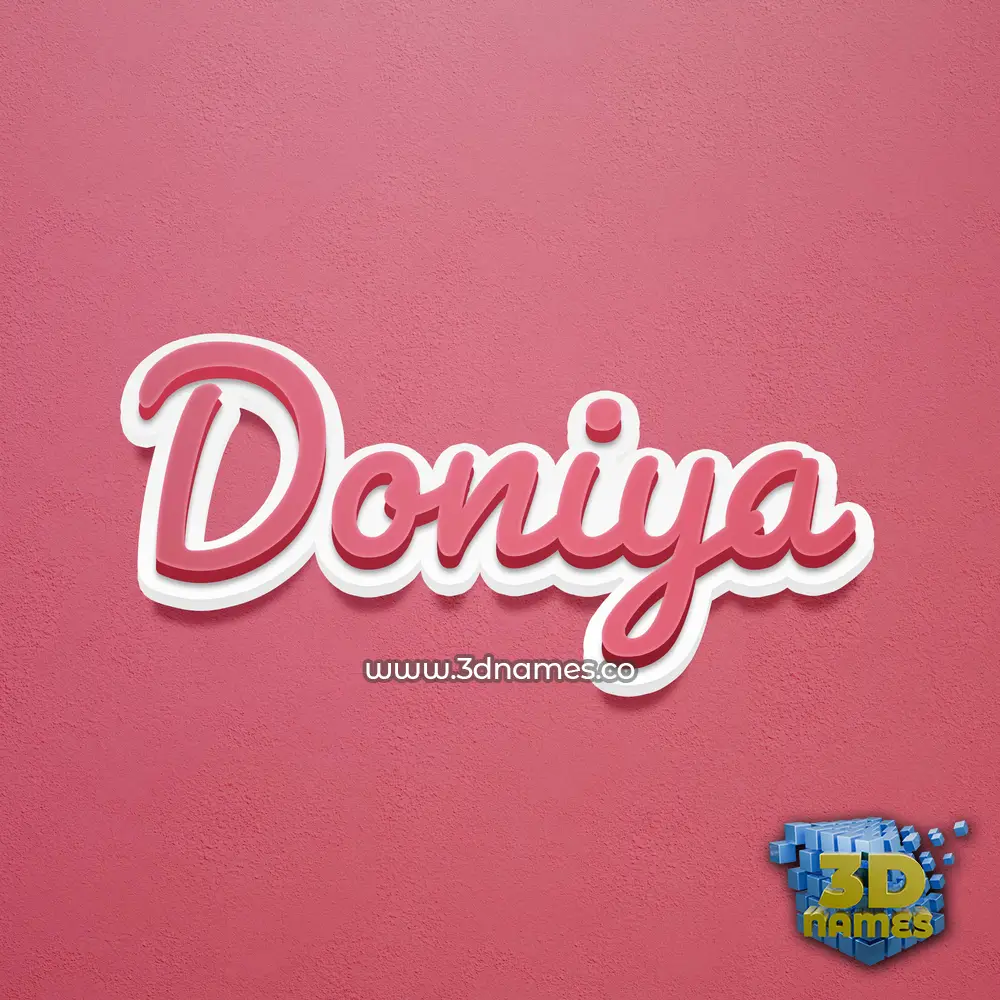doniya in Red Scribble style - 3D name wallpaper